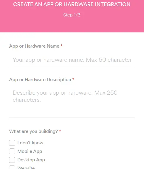 Creating New App in Spotify Developer Dashboard