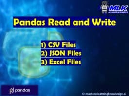 Pandas Write and Read CSV , JSON and Excel File