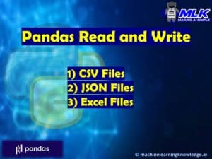 Pandas Write and Read CSV , JSON and Excel File
