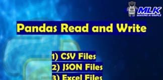 Pandas Write and Read CSV , JSON and Excel File