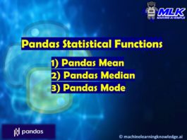 Pandas Statistical Functions Part-1 - mean(), median(), and mode()