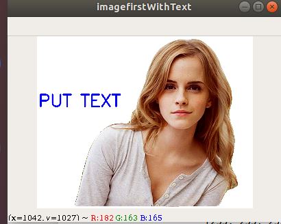 Example-1 of cv2.putText()