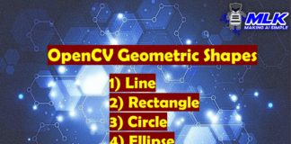 OpenCV Geometric Shapes Tutorial - Line, Rectangle, Circle, Ellipse, Polygon and Text