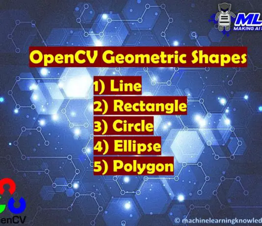 OpenCV Geometric Shapes Tutorial - Line, Rectangle, Circle, Ellipse, Polygon and Text