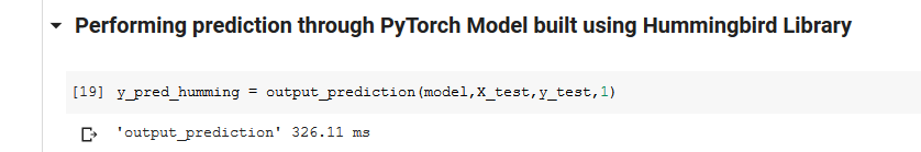Runtime of PyTorch Model from Microsoft Hummingbird