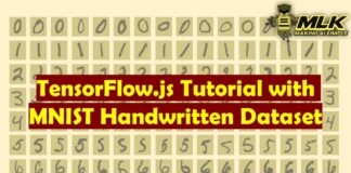 Tensorflow.js Tutorial with MNIST Handwritten Digit Dataset Example