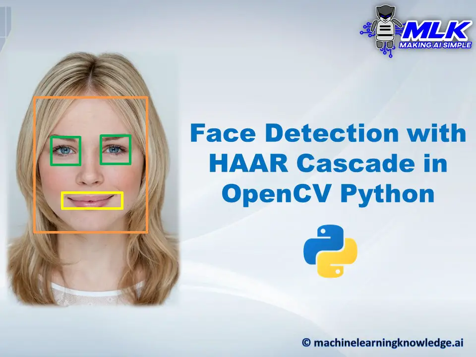 şimdiye kadar Kötü niyetli Alışın  Face Detection with HAAR Cascade in OpenCV Python - MLK - Machine Learning  Knowledge