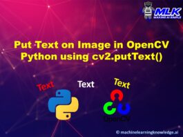 Put Text on Image in OpenCV Python using cv2.putText() with Examples