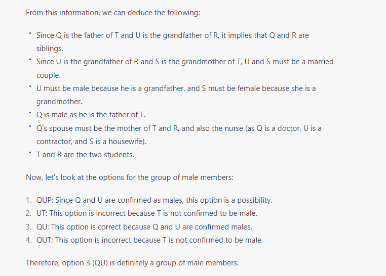 Chat GPT-4 Example of Reasoning - 2