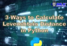 Calculate Levenshtein Distance in Python or Edit Distance in Python